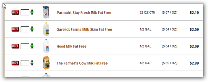 NJ grocery delivery list result